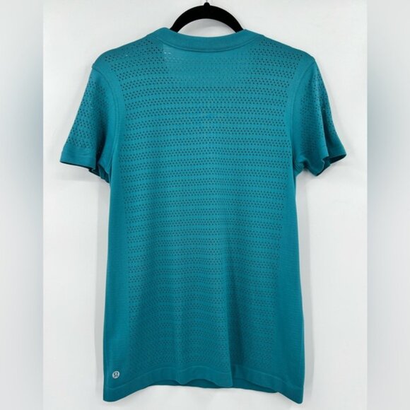 Lululemon Breeze By Short Sleeve Squad T-Shirt Perforated Ice Cave Aqua Blue 6 - Picture 8 of 16